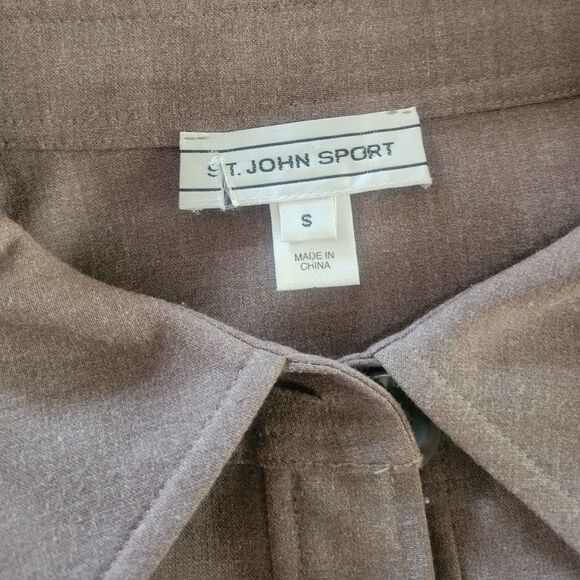St. John Sport Button Front Ribbed Cuff Jacket Size Small - Picture 6 of 7